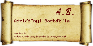Adriányi Borbála névjegykártya